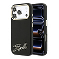 Karl Lagerfeld Karl Lagerfeld iPhone 18 Pro Max/iPhone 17 Pro Max Hardcasehoesje MagSafe SW Generfd PU Handtekeninglogo van hars - Zwart
