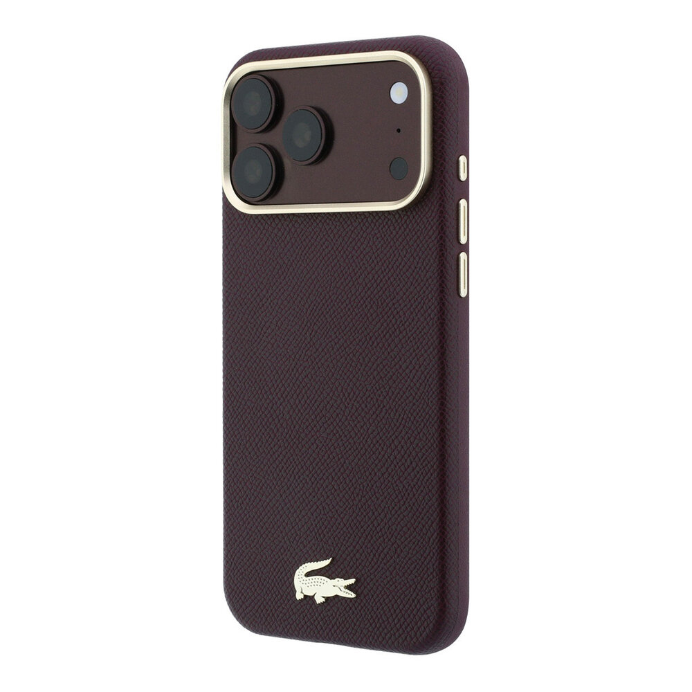 Lacoste Lacoste iPhone 18 Pro Hoesje harde behuizing - MagSafe - PVC - Champs Elysees - reliëf Bordeauxrood Lacoste Lacoste iPhone 18 Pro Hoesje harde behuizing - MagSafe - PVC - Champs Elysees - reliëf Bordeauxrood