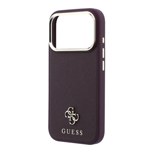Guess Guess iPhone 18 Pro Max/iPhone 17 Pro Max Hartschalenhülle MagSafe Saffiano Kleines 4G-Logo Klassisches Logo - Bordeaux
