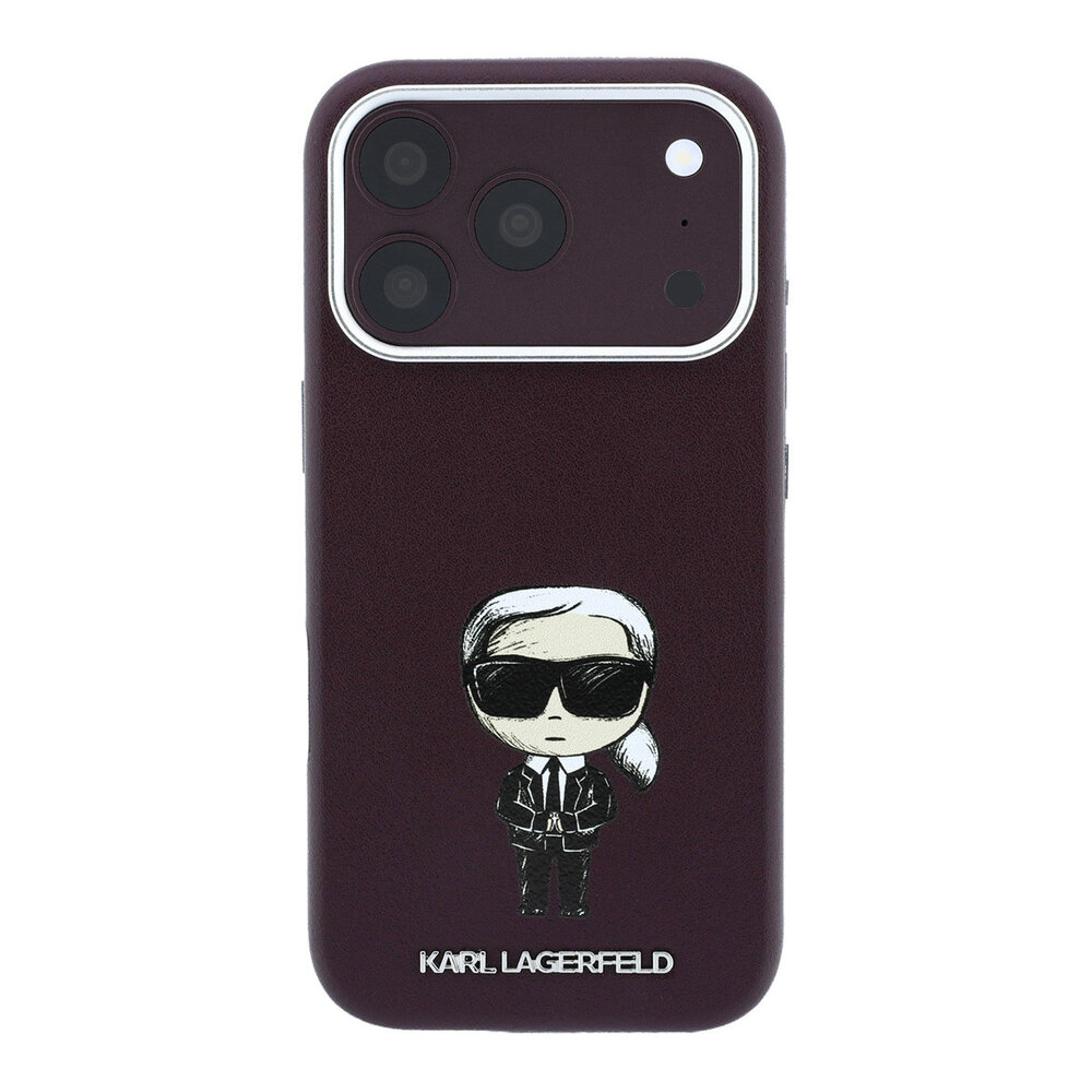 Karl Lagerfeld Karl iPhone 18 Pro Max Hülle Hartschale - MagSafe - SW - glattes PU - Ikonik Sketch Bordeauxrot Karl Lagerfeld Karl iPhone 18 Pro Max Hülle Hartschale - MagSafe - SW - glattes PU - Ikonik Sketch Bordeauxrot