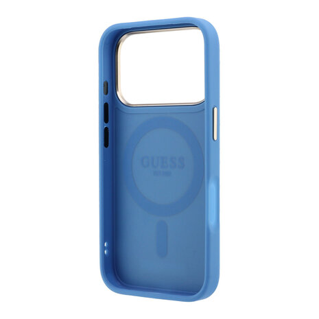 Guess Guess iPhone 18 Pro Case hard shell - MagSafe - 360-degree ring stand - 4G - PU - classic logo Blue Guess Guess iPhone 18 Pro Case hard shell - MagSafe - 360-degree ring stand - 4G - PU - classic logo Blue