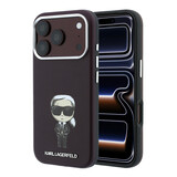 Karl Lagerfeld Karl iPhone 18 Pro Max Hoesje harde behuizing - MagSafe - SW - glad PU - Ikonik Sketch Bordeauxrood