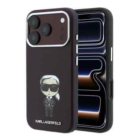 Karl Lagerfeld Karl iPhone 18 Pro Max Hoesje harde behuizing - MagSafe - SW - glad PU - Ikonik Sketch Bordeauxrood Karl Lagerfeld Karl iPhone 18 Pro Max Hoesje harde behuizing - MagSafe - SW - glad PU - Ikonik Sketch Bordeauxrood