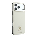Guess Guess iPhone 18 Pro Max/iPhone 17 Pro Max Hartschalenhülle MagSafe SW Genarbtes PU Rundes Strasslogo - Beige
