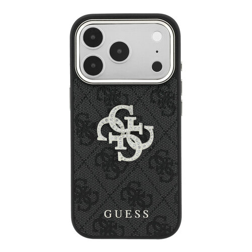 Guess Guess iPhone 18 Pro Max/iPhone 17 Pro Max Hartschalenhülle 4G PU Großes Strasslogo - Schwarz