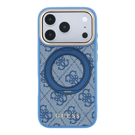 Guess Guess iPhone 18 Pro Case hard shell - MagSafe - 360-degree ring stand - 4G - PU - classic logo Blue Guess Guess iPhone 18 Pro Case hard shell - MagSafe - 360-degree ring stand - 4G - PU - classic logo Blue