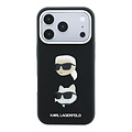 Karl Lagerfeld Karl Lagerfeld iPhone 18 Pro/iPhone 17 Pro Hartschalenhülle SW PU Saffiano Karl und Choupette Kopf-Anstecker Logo - Schwarz