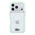 Lacoste Lacoste iPhone 18 Pro/iPhone 17 Pro Hartschalenhülle MagSafe IML Grüne Ränder - Transparent/Grün