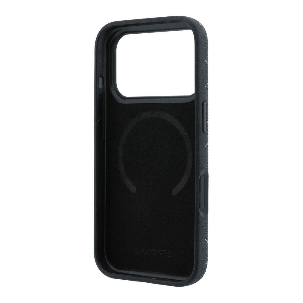 Lacoste Lacoste iPhone 18 Pro Max Hoesje harde behuizing - MagSafe - PVC - The Blend - ringstandaard Zwart