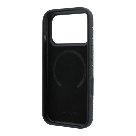 Lacoste Lacoste iPhone 18 Pro Max Hoesje harde behuizing - MagSafe - PVC - The Blend - ringstandaard Zwart