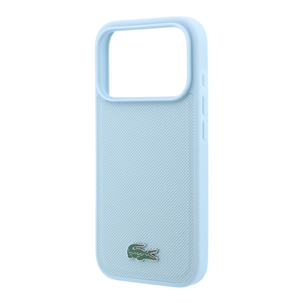 Lacoste Lacoste iPhone 18 Pro Max Hoesje harde behuizing - MagSafe - Petit Pique - PVC - gelakt logo Lichtblauw