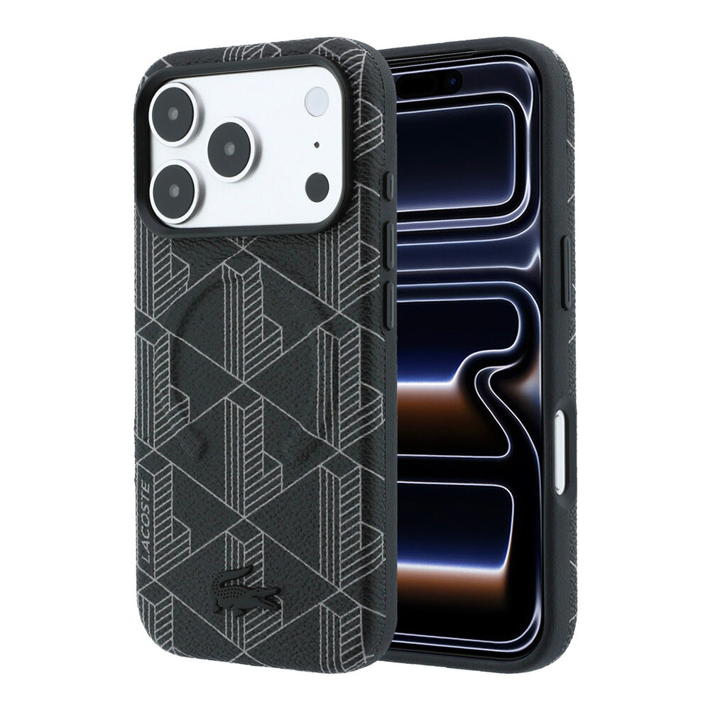 Lacoste Lacoste iPhone 18 Pro Hülle Hartschale - MagSafe - PVC - The Blend - Prägung Schwarz Lacoste Lacoste iPhone 18 Pro Hülle Hartschale - MagSafe - PVC - The Blend - Prägung Schwarz