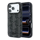 Lacoste Lacoste iPhone 18 Pro Hoesje harde behuizing - MagSafe - PVC - The Blend - reliëf Zwart