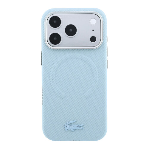 Lacoste Lacoste iPhone 18 Pro/iPhone 17 Pro Hard Case MagSafe PVC Petit Piqué Embossed - Light Blue