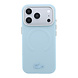 Lacoste Lacoste iPhone 18 Pro Hoesje harde behuizing - MagSafe - PVC - Petit Pique - reliëf Lichtblauw