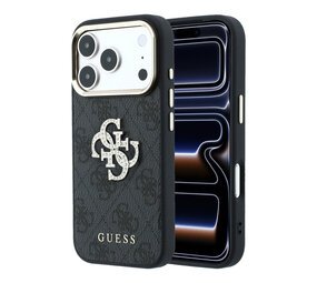 Guess Guess iPhone 18 Pro Hoesje harde behuizing - 4G - PU - groot strasslogo Zwart