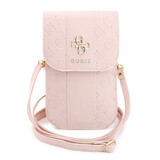 Guess Guess Telefoontas Peony - PU - 4G-logo - klassiek logo - streeppatroon - draagriem Roze