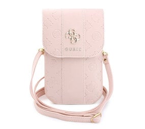 Guess Guess Phone pouch Peony - PU - 4G logo - classic logo - stripe pattern - carrying strap Pink Guess Guess Phone pouch Peony - PU - 4G logo - classic logo - stripe pattern - carrying strap Pink
