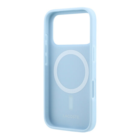 Lacoste Lacoste iPhone 18 Pro Max Hoesje harde behuizing - MagSafe - Petit Pique - PVC - gelakt logo Lichtblauw
