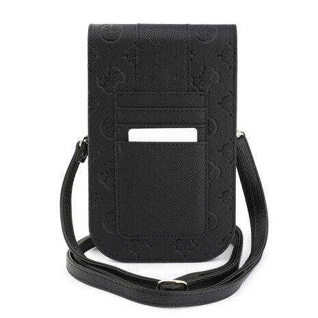 Guess Guess Phone pouch Peony - PU - 4G logo - classic logo - stripe pattern - carrying strap Black Guess Guess Phone pouch Peony - PU - 4G logo - classic logo - stripe pattern - carrying strap Black