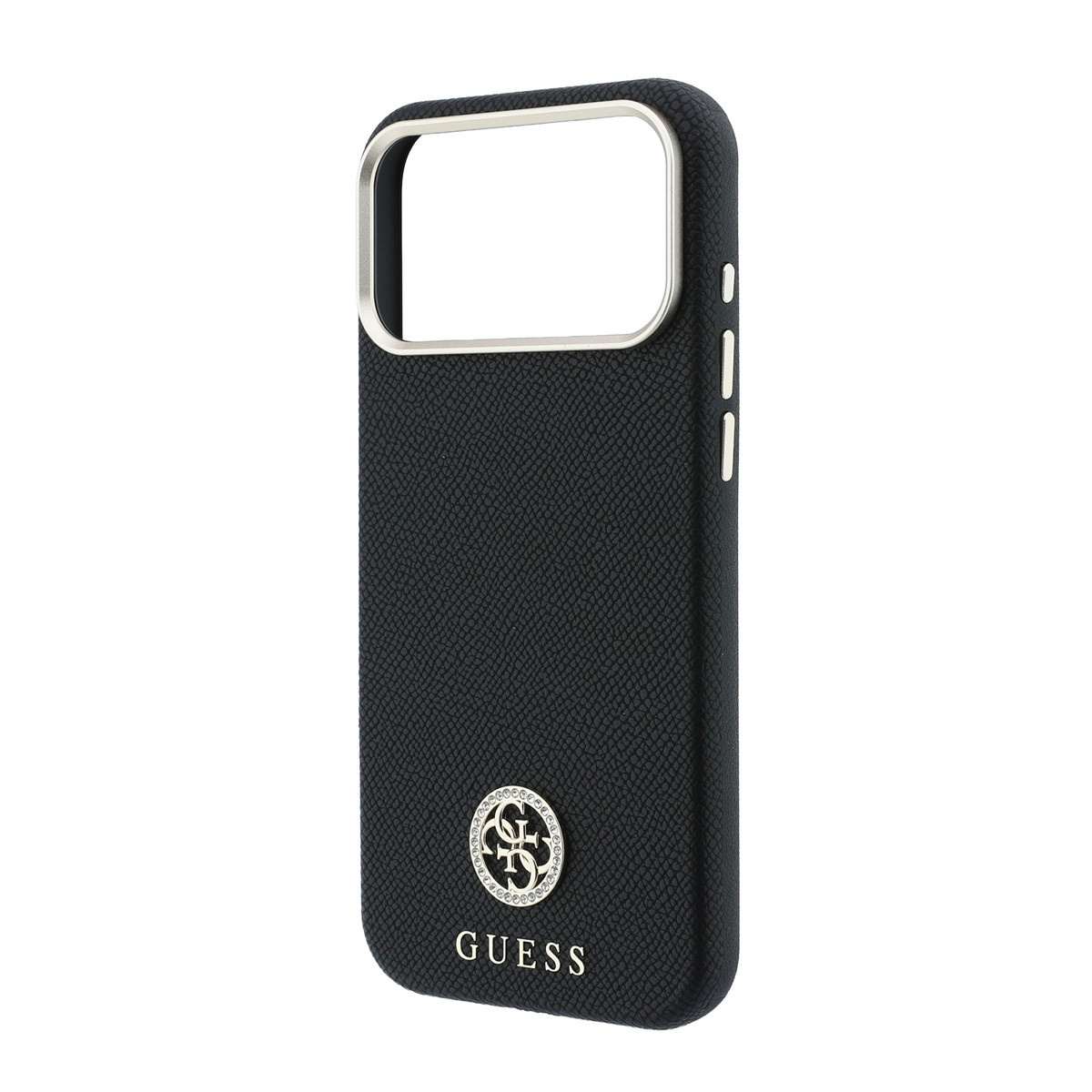 Guess Guess iPhone 18 Pro Hoesje harde behuizing - MagSafe - SW - generfd PU - rond strasslogo Zwart, foto 5 van 6