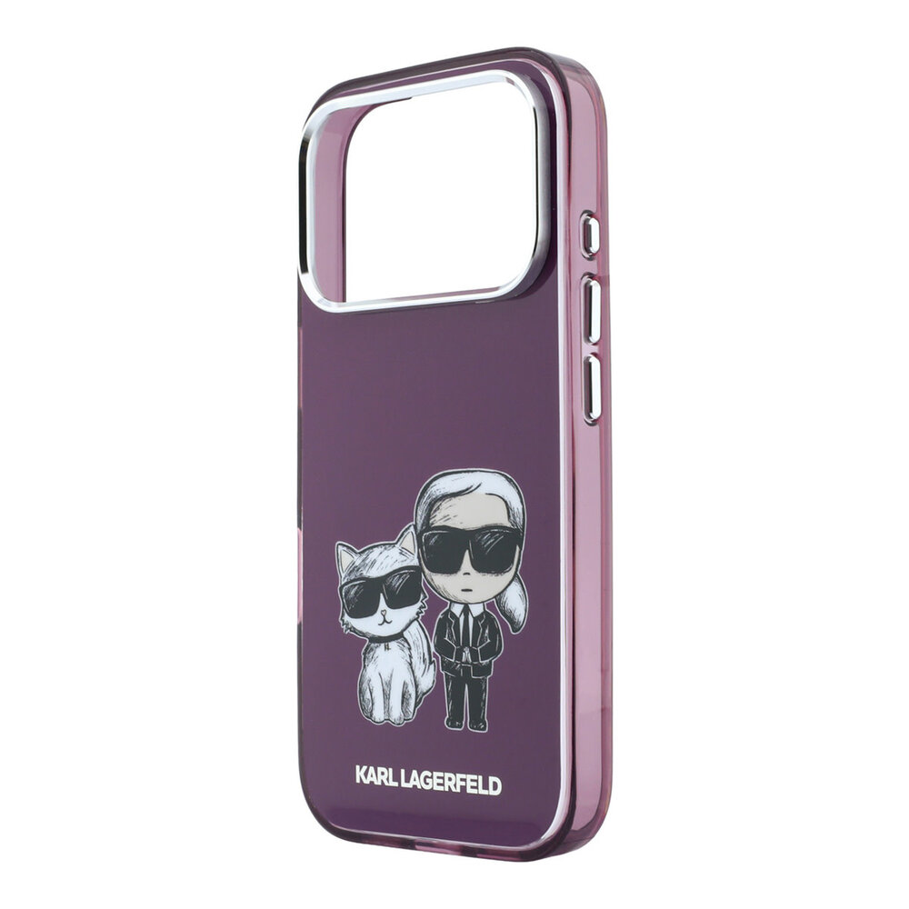Karl Lagerfeld Karl iPhone 18 Pro Max Case hard shell - MagSafe - IML - KC Bodies Sketch print Burgundy