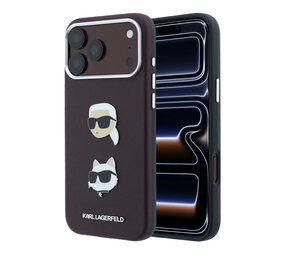 Karl Lagerfeld Karl iPhone 18 Pro Max Hoesje harde behuizing - SW - PU - Saffiano - K&C Heads-pins - logo Bordeauxrood