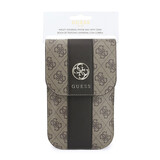 Guess Guess Telefoontas 4G - PU - rond 4G-logo - klassiek logo - streeppatroon - draagriem Bruin