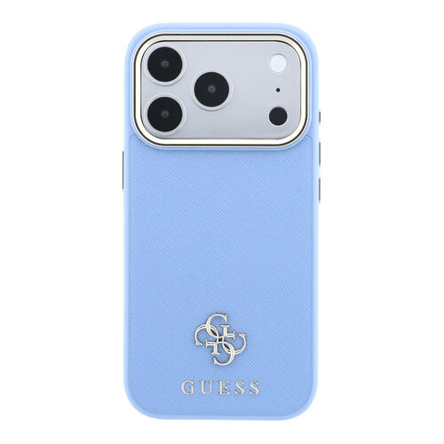 Guess Guess iPhone 18 Pro/iPhone 17 Pro Hartschalenhülle MagSafe Saffiano Kleines 4G-Logo Klassisches Logo - Hellblau