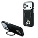 Karl Lagerfeld Karl iPhone 18 Pro Max Hoesje harde behuizing - MagSafe - PU - ringstandaard 360 - KC Heads-pin Zwart
