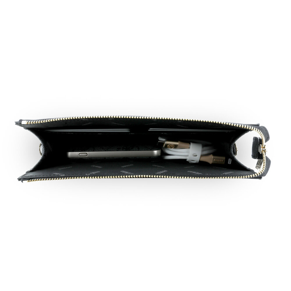 Guess Guess Phone pouch Peony - PU - 4G logo - classic logo - stripe pattern Black Guess Guess Phone pouch Peony - PU - 4G logo - classic logo - stripe pattern Black