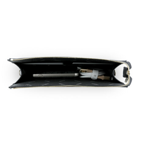 Guess Guess Telefoontas Peony - PU - 4G-logo - klassiek logo - streeppatroon Zwart Guess Guess Telefoontas Peony - PU - 4G-logo - klassiek logo - streeppatroon Zwart
