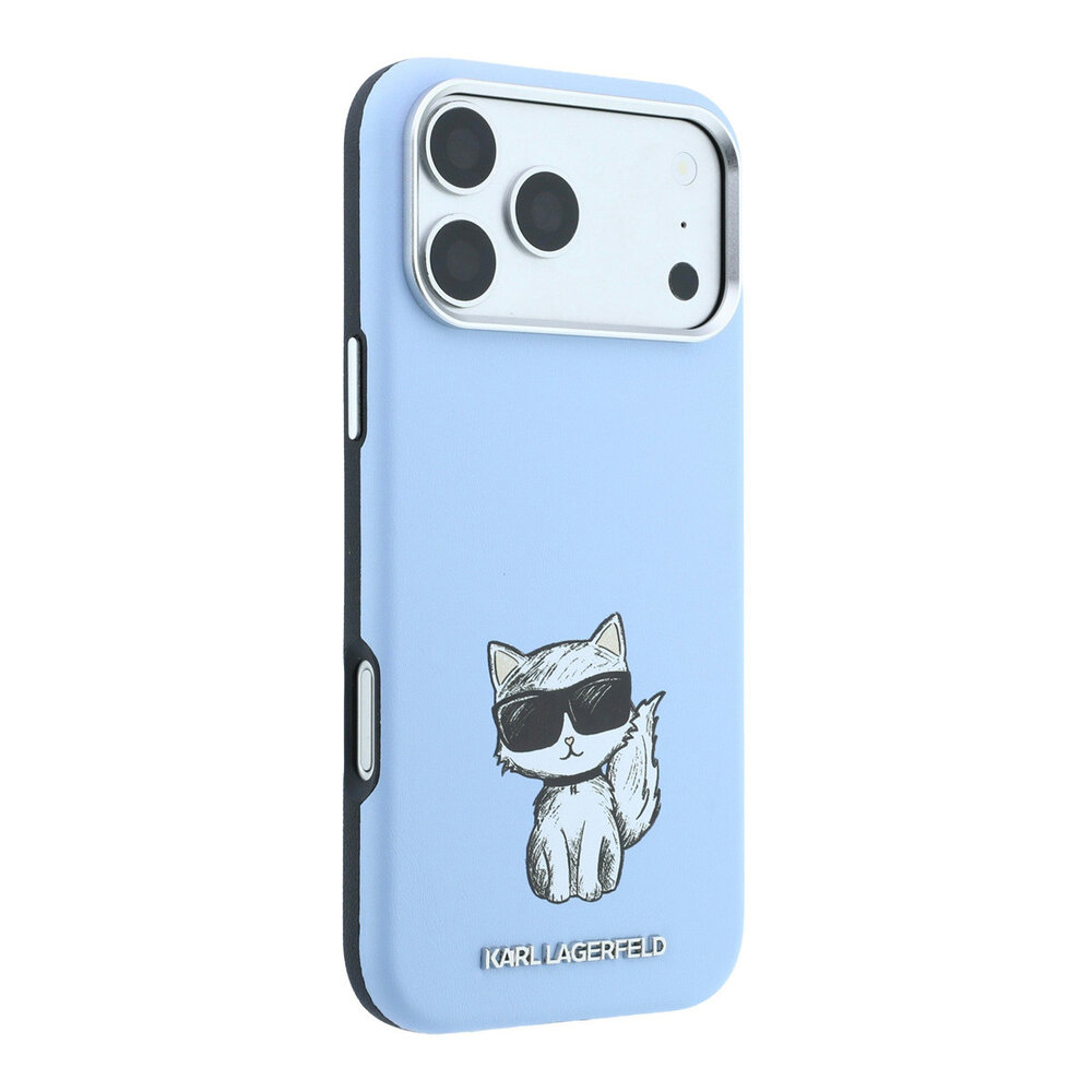 Karl Lagerfeld Karl iPhone 18 Pro Max Hülle Hartschale - MagSafe - SW - glattes PU - Choupette Sketch Hellblau Karl Lagerfeld Karl iPhone 18 Pro Max Hülle Hartschale - MagSafe - SW - glattes PU - Choupette Sketch Hellblau