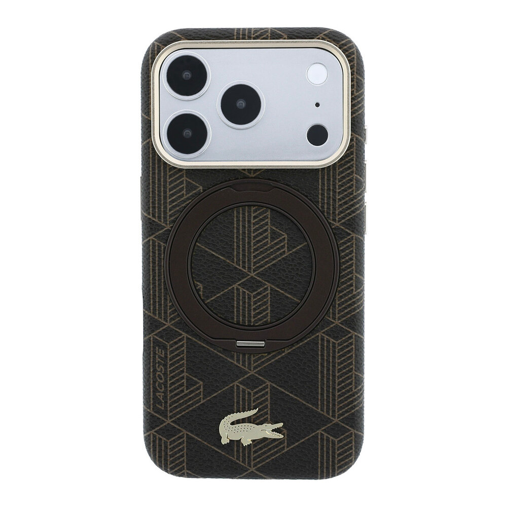 Lacoste Lacoste iPhone 18 Pro Max Hoesje harde behuizing - MagSafe - PVC - The Blend - ringstandaard Bruin/Lichtgoud Lacoste Lacoste iPhone 18 Pro Max Hoesje harde behuizing - MagSafe - PVC - The Blend - ringstandaard Bruin/Lichtgoud