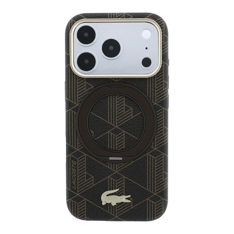 Lacoste Lacoste iPhone 18 Pro Max Hoesje harde behuizing - MagSafe - PVC - The Blend - ringstandaard Bruin/Lichtgoud Lacoste Lacoste iPhone 18 Pro Max Hoesje harde behuizing - MagSafe - PVC - The Blend - ringstandaard Bruin/Lichtgoud