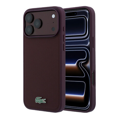 Lacoste Lacoste iPhone 18 Pro Max Hülle Hartschale - MagSafe - Petit Pique - PVC - lackiertes Logo Bordeauxrot Lacoste Lacoste iPhone 18 Pro Max Hülle Hartschale - MagSafe - Petit Pique - PVC - lackiertes Logo Bordeauxrot