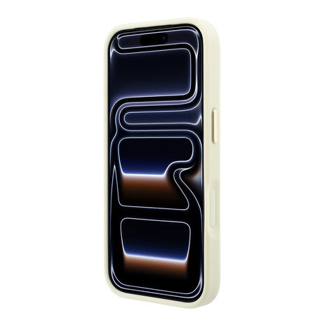 Guess Guess iPhone 18 Pro Max Case hard shell - MagSafe - 360-degree ring stand - grained PU - classic logo Beige