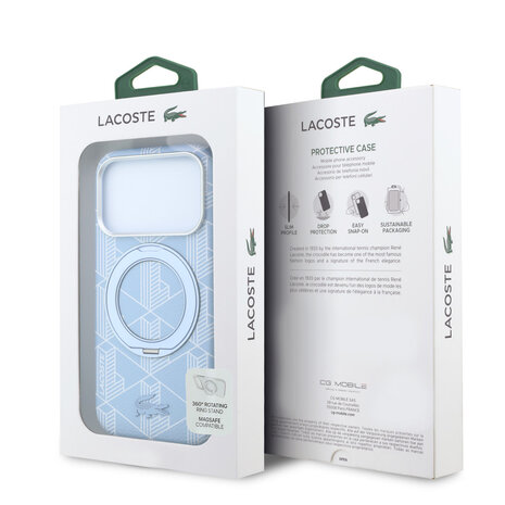 Lacoste Lacoste iPhone 18 Pro Max Hülle Hartschale - MagSafe - PVC - The Blend - Ringständer Hellblau Lacoste Lacoste iPhone 18 Pro Max Hülle Hartschale - MagSafe - PVC - The Blend - Ringständer Hellblau