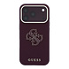Guess Guess iPhone 18 Pro Hülle Hartschale - SW - genarbtes PU - großes Kunstharzlogo Bordeauxrot