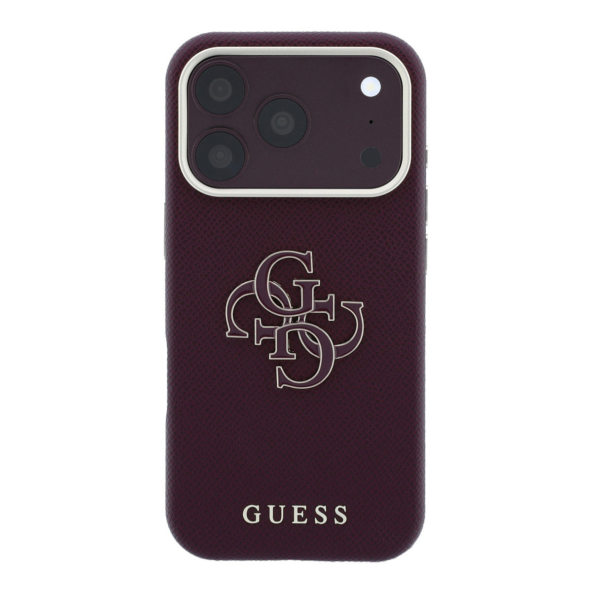 Guess Guess iPhone 18 Pro Hoesje harde behuizing - SW - generfd PU - groot logo van hars Bordeauxrood, foto 3 van 6