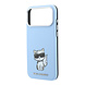 Karl Lagerfeld Karl iPhone 18 Pro Max Hoesje harde behuizing - MagSafe - SW - glad PU - Choupette Sketch Lichtblauw