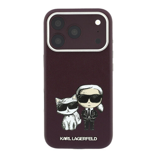 Karl Lagerfeld Karl Lagerfeld iPhone 18 Pro Max/iPhone 17 Pro Max Hartschalenhülle MagSafe SW Glattes PU KC Bodies Skizze - Bordeaux