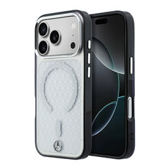 Mercedes-Benz iPhone 18 Pro/iPhone 17 Pro Coque rigide - MagSafe - PC/TPU - MB Stars - Transparent