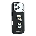 Karl Lagerfeld Karl Lagerfeld iPhone 18 Pro/iPhone 17 Pro Hartschalenhülle SW PU Saffiano Karl und Choupette Kopf-Anstecker Logo - Schwarz