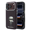 Karl Lagerfeld Karl Lagerfeld iPhone 18 Pro/iPhone 17 Pro Hartschalenhülle MagSafe SW Glattes PU Ikonik Skizze - Bordeaux