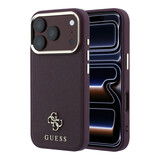 Guess Guess iPhone 18 Pro Max Hoesje harde behuizing - MagSafe - Saffiano - klein 4G - Classic Bordeauxrood
