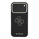 Guess Guess iPhone 18 Pro Case hard shell - SW - grained PU - large resin logo Black