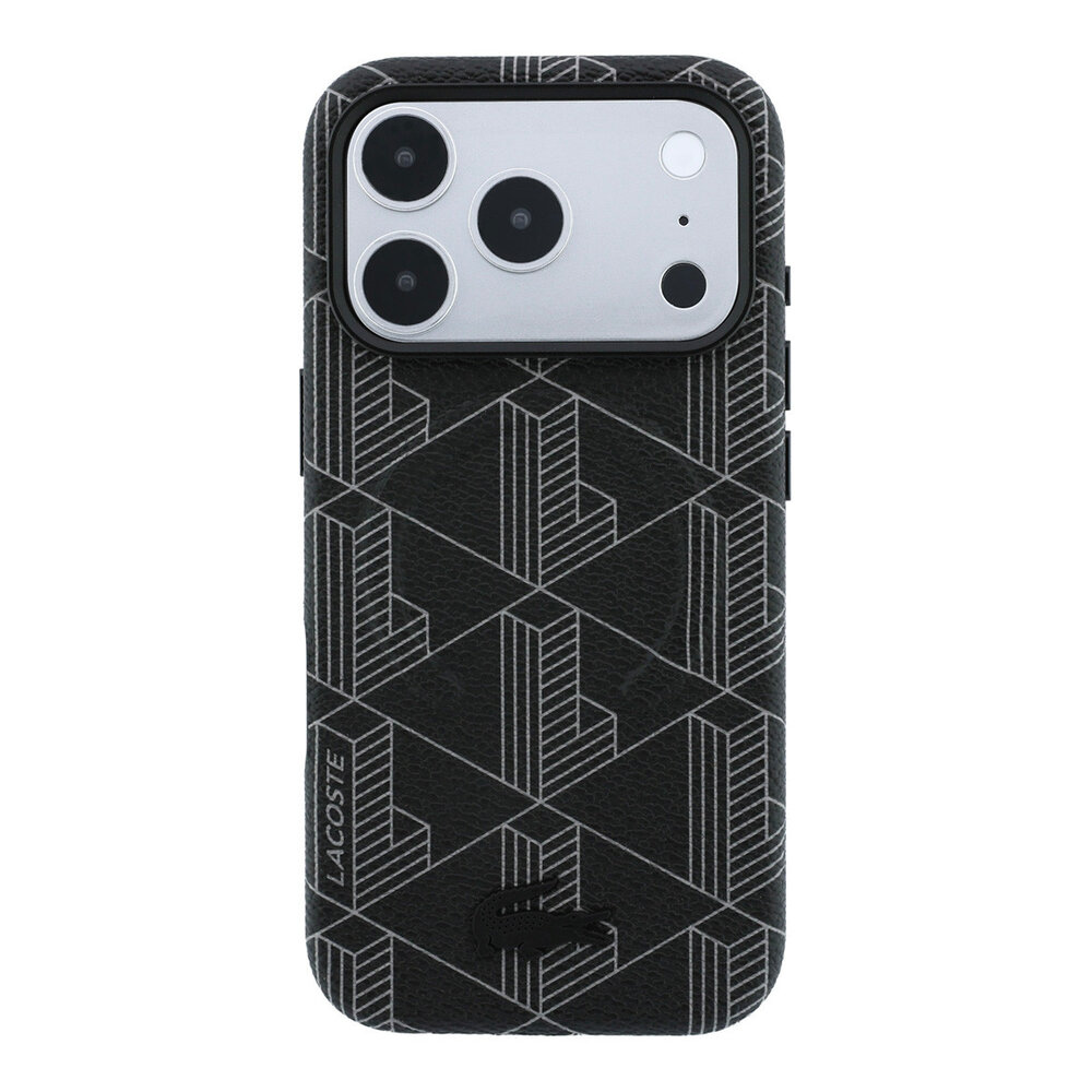 Lacoste Lacoste iPhone 18 Pro Coque structure rigide - MagSafe - PVC - The Blend - relief Noir