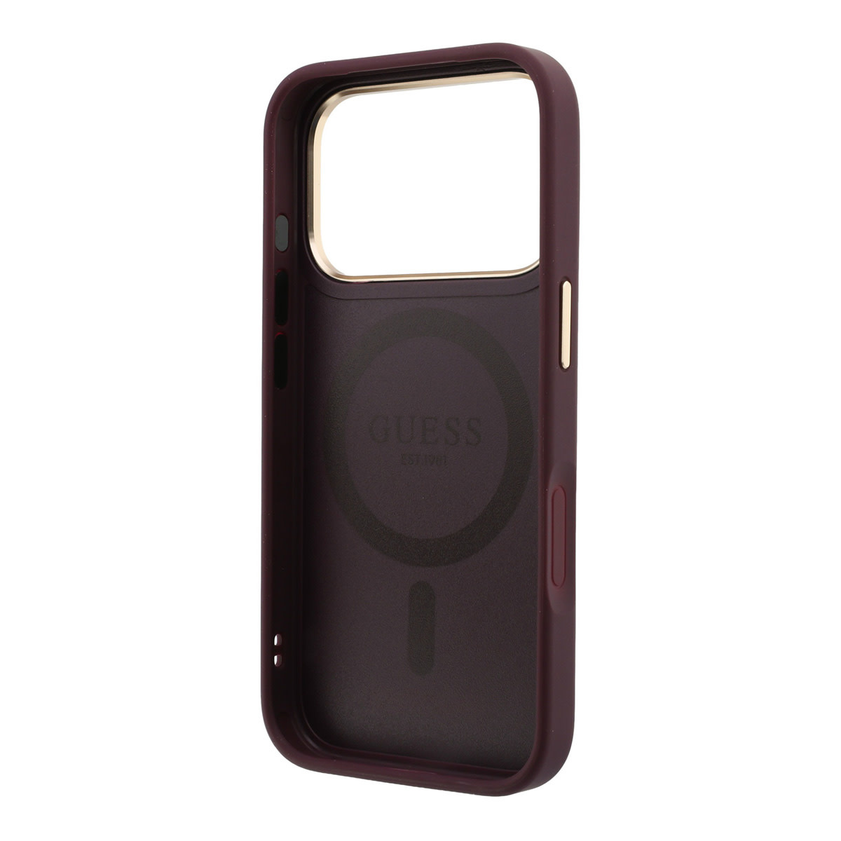 Guess Guess iPhone 18 Pro Max Hoesje harde behuizing - MagSafe - ringstandaard 360 - generfd PU - klassiek logo Bordeauxrood, foto 6 van 6