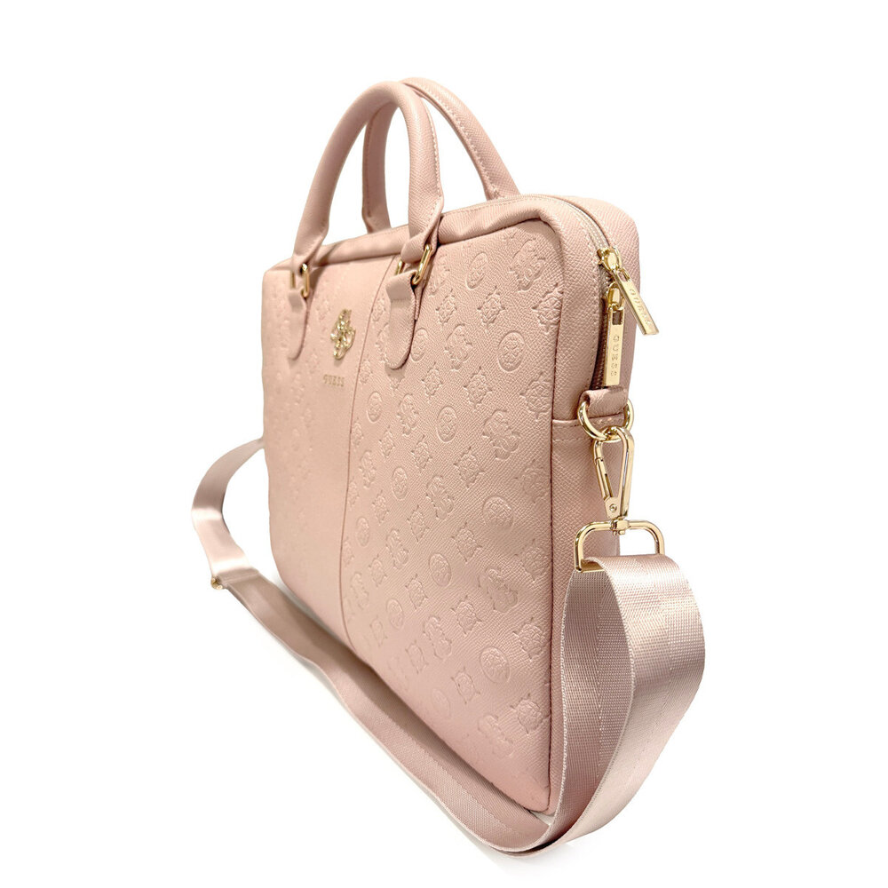 Guess Guess Laptoptas Peony - PU - 4G-logo - klassiek logo - streeppatroon - 16 inch Roze Guess Guess Laptoptas Peony - PU - 4G-logo - klassiek logo - streeppatroon - 16 inch Roze